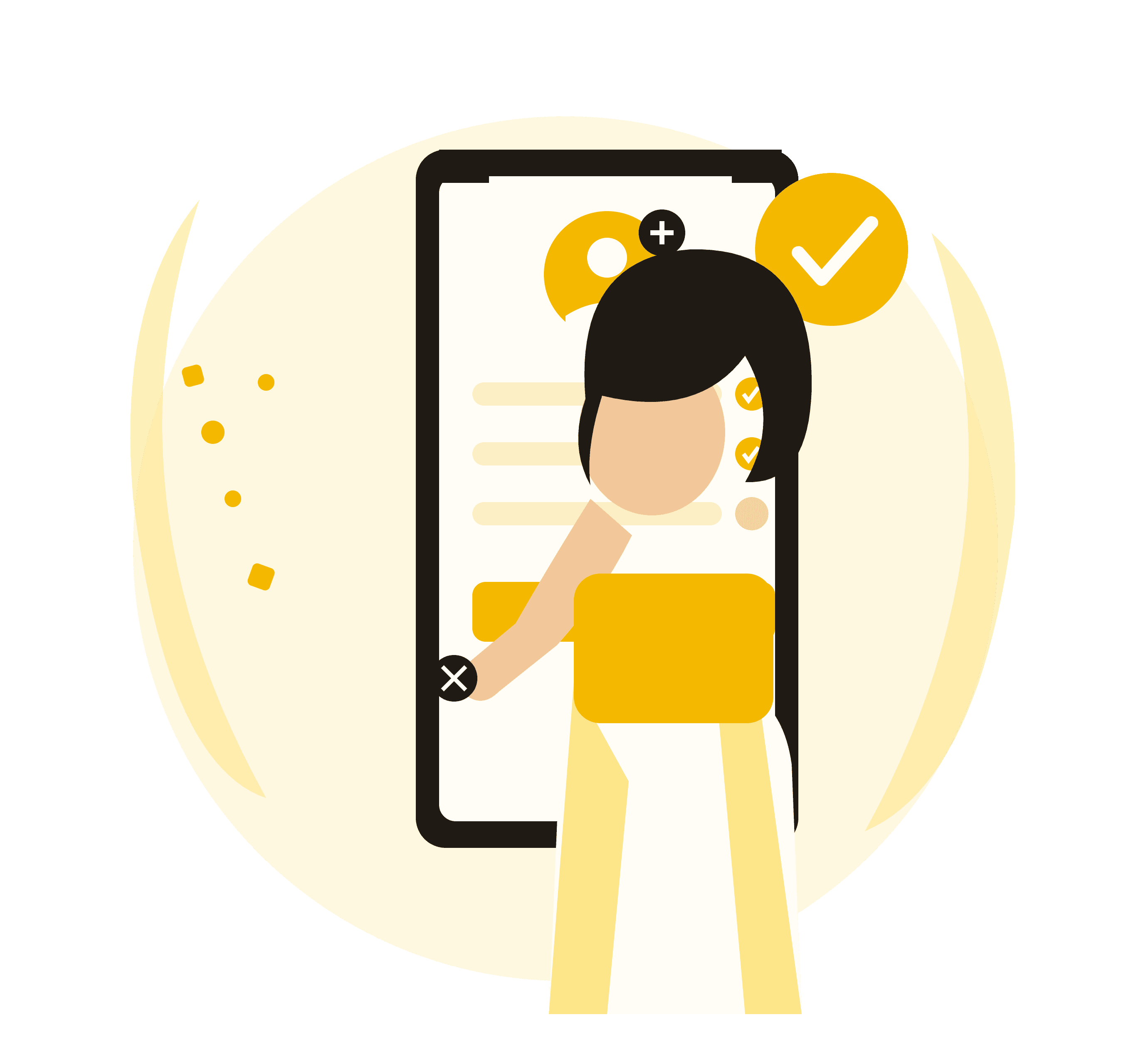 Illustration of a student creating a new account